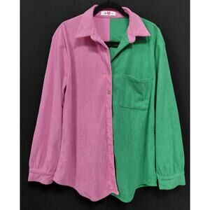 IP9 Buddy Love CG5088 Pierce Set Colorblock Shirt  Knit Long Sleeve Size L